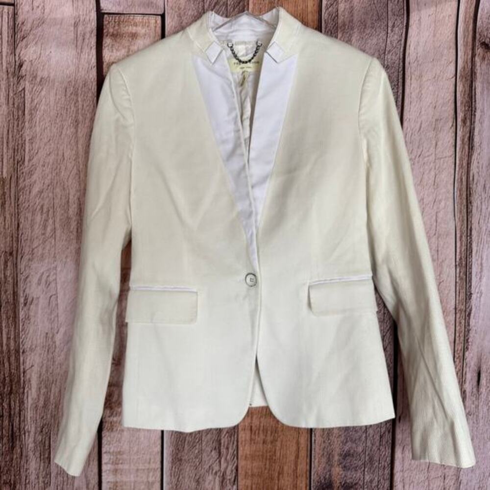 Rag and Bone Blazer White Two Toned Sized 4 Textured Classic Academia‎ Capsule